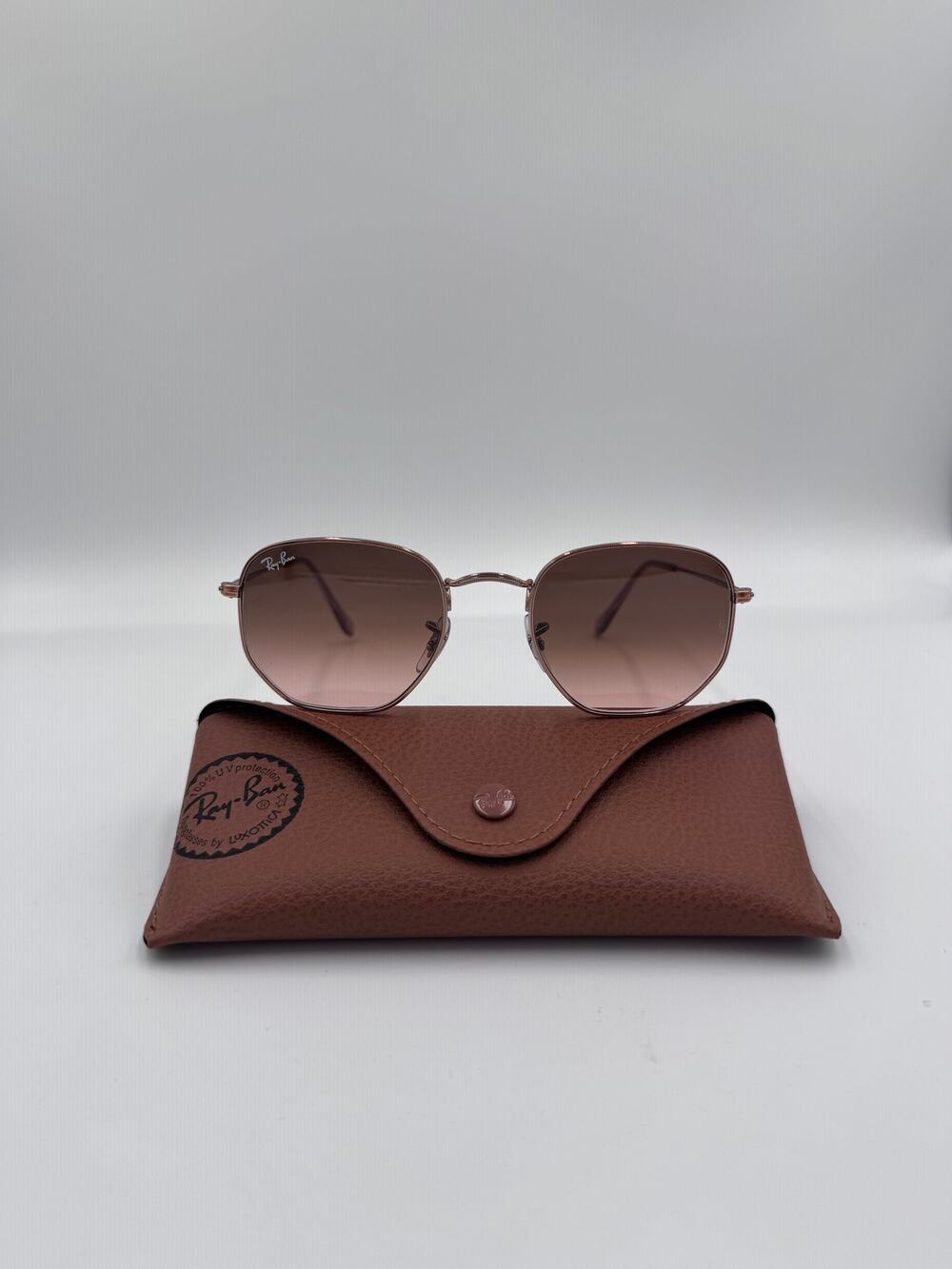 Ray-Ban RB3583-N Sunglasses Rose Gold Frame Blue Pink Gradient 51mm New